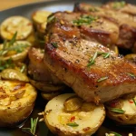 ['Juicy Rinderfilets with colorful roasted vegetables and crispy onions.', 'Close-up of two cooked Rinderfilets garnished with vegetables and herbs.', 'Oven-baked Rinderfilets served with a variety of vibrant vegetables.', 'Deliciously plated Rinderfilets with roasted onions and fresh herbs.']