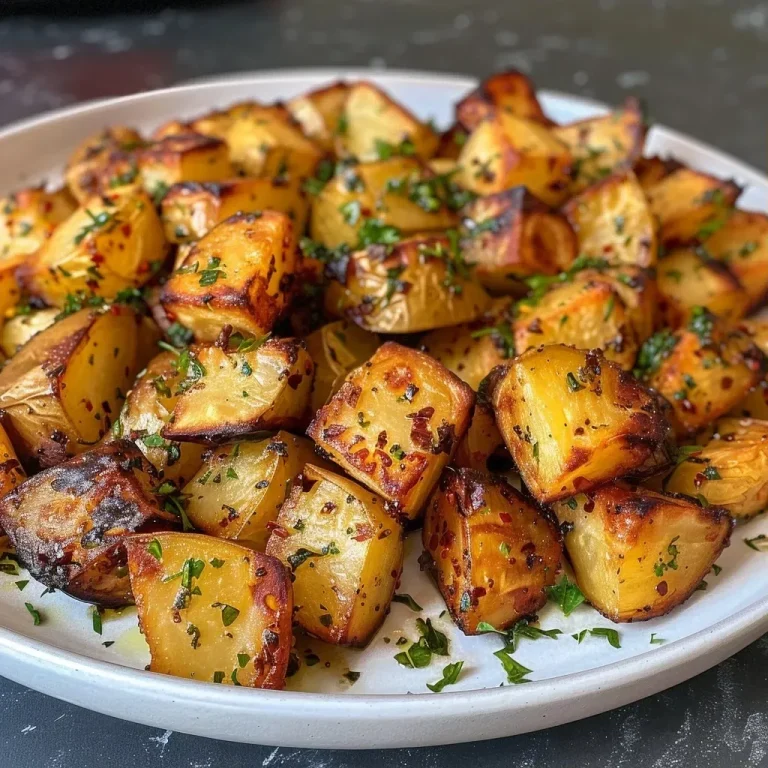 ['Close-up view of crispy potato cubes on a plate, showcasing their golden-brown texture.', 'Side view of juicy Schnelle Kartoffelwürfel with a crispy exterior and garnished with herbs.', 'Deliciously cooked potato cubes, glistening with oil, resting on a white dish.', 'Appetizing Schnelle Kartoffelwürfel highlighted against a rustic wooden backdrop.']