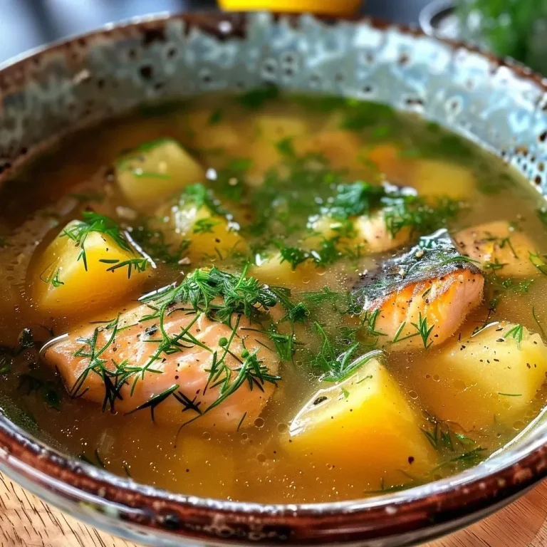 ['Close-up view of Schwedische Sommersuppe with salmon, potatoes, and leeks.', 'Side view of a bowl of Schwedische Sommersuppe showcasing creamy texture and fresh herbs.', 'Juicy Schwedische Sommersuppe displayed with visible chunks of salmon and vegetables.', 'Delicate presentation of Schwedische Sommersuppe highlighting its vibrant colors and ingredients.']