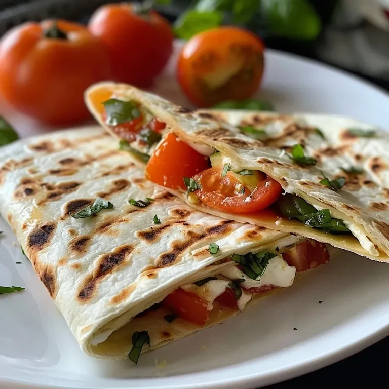 ['Close-up of a tortilla wrap filled with sliced tomatoes and mozzarella.', 'Side view of a juicy tomato and mozzarella wrap showcasing fresh ingredients.', 'Tortilla wrap featuring layers of tomatoes, mozzarella, and basil, captured in detail.', 'A vibrant wrap with sliced tomatoes and mozzarella cheese, ready to be enjoyed.']