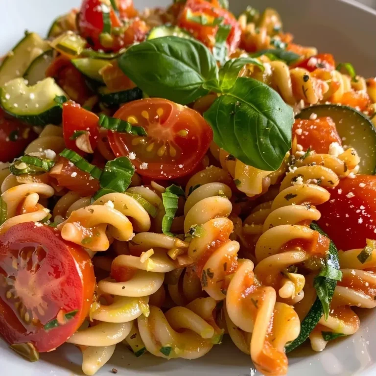['Close-up of a bowl of Tomaten-Zucchini-Pasta garnished with fresh herbs.', 'Side view of a plate filled with vibrant Tomaten-Zucchini-Pasta topped with parmesan.', 'Juicy Tomaten-Zucchini-Pasta featuring slices of zucchini and halved cherry tomatoes.', 'A colorful dish of pasta with tomatoes and zucchini, ready to be served.']