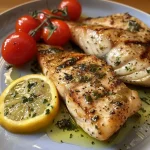 ['Close-up of a beautifully plated Toskanisches Lachsrezept featuring vibrant Cherrytomaten and herbs.', 'Juicy Lachsfilets garnished with fresh basil and colorful vegetables in a side view.', 'Elegant presentation of Toskanisches Lachsrezept with lemon zest, tomatoes, and green beans.', 'Fresh salmon fillets drizzled with olive oil and surrounded by thyme and rosemary in a detailed shot.']