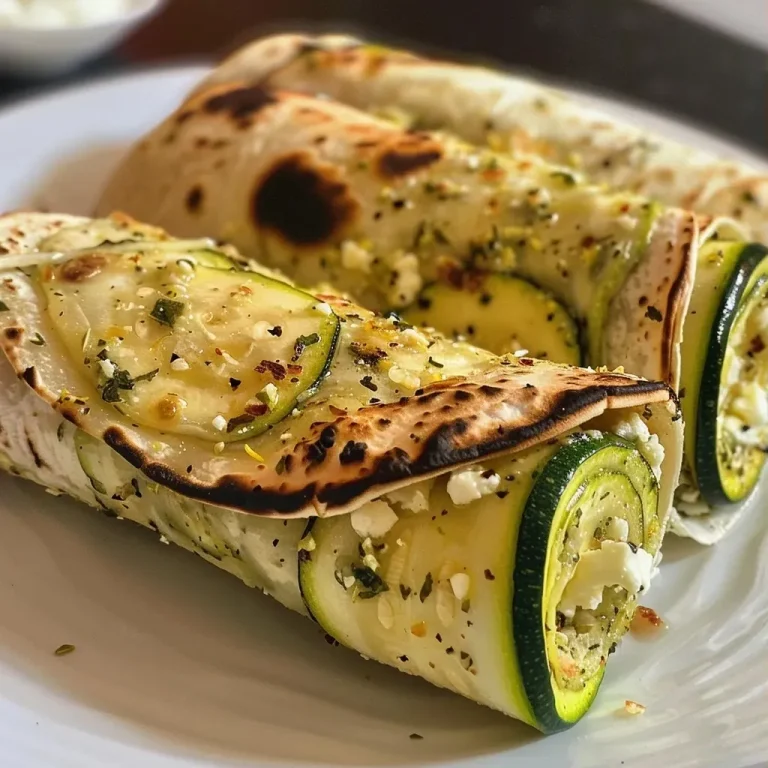 ['Close-up view of Zucchini-Feta Wraps on a plate, showcasing fresh ingredients.', 'Side view of juicy Zucchini-Feta Wraps with vibrant colors and textures.', 'Detailed image of Zucchini-Feta Wraps arranged neatly, highlighting the filling.', 'Zucchini-Feta Wraps on a tabletop, displaying fresh herbs and ingredients.']