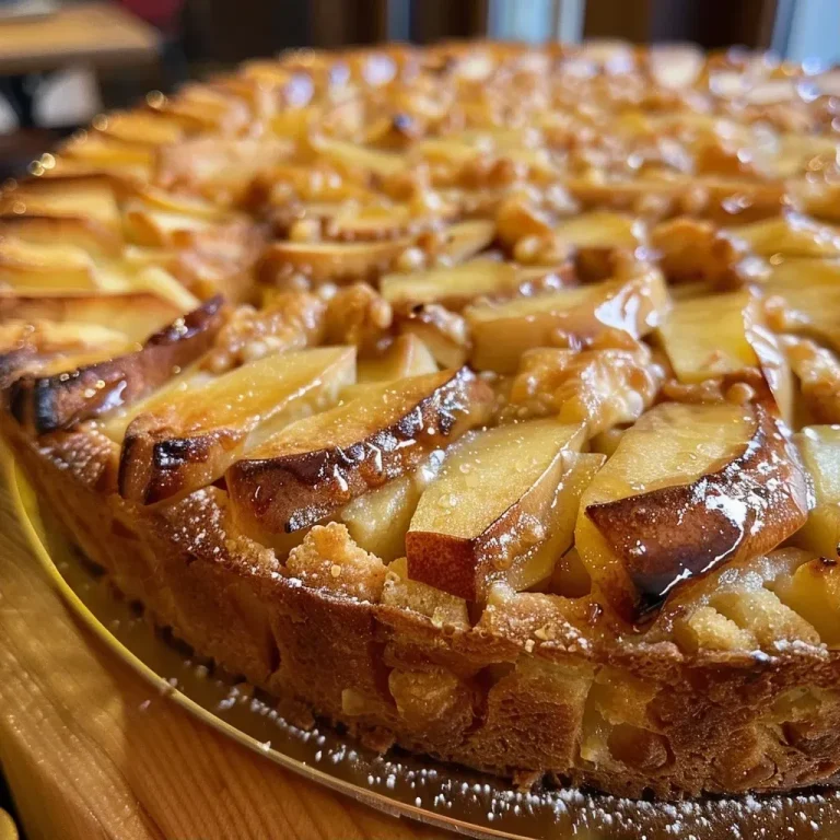 ['A side view of a delicious Apfeltorte with a nut base and a creamy cinnamon topping.', 'Close-up of a slice of Apfeltorte showcasing the nut crust and cinnamon cream layer.', 'A richly layered Apfeltorte seen from the side, with apples peeking through the topping.', 'A detailed side view of Apfeltorte adorned with a sprinkle of cinnamon on the cream.']