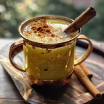 ['Close-up view of a refreshing Apple Cider Mule cocktail with apple cider and a cinnamon stick.', 'Side view of a glass filled with Apple Cider Mule, showcasing the vibrant liquid and spices.', 'Juicy, golden-brown Apple Cider Mule with a cinnamon stick, captured in a close-up shot.', 'Detailed image of an Apfelwein Mule cocktail featuring apple cider and cinnamon, viewed from the side.']