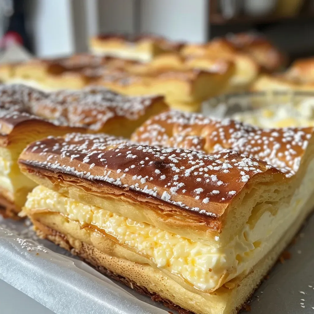['Close-up view of a moist fig cake showcasing its rich texture and fig slices.', 'Side angle of a freshly baked Feigenkuchen adorned with ripe figs and a dusting of powdered sugar.', 'Juicy Feigenkuchen displayed on a plate, highlighting its buttery crust and soft interior.', 'Detailed shot of a fig cake with a golden crust, revealing layers of figs and creaminess.']