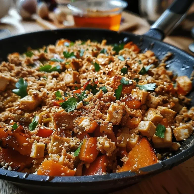 ['Close-up of roasted leeks topped with tofu crumble and vegan feta.', 'Side view of a dish featuring golden roasted leeks with a sprinkle of tofu and vegan cheese.', 'Delicious roasted leeks served with a savory tofu crumble and vegan feta.', 'Juicy roasted leeks garnished with a tofu crumble and creamy vegan feta.']