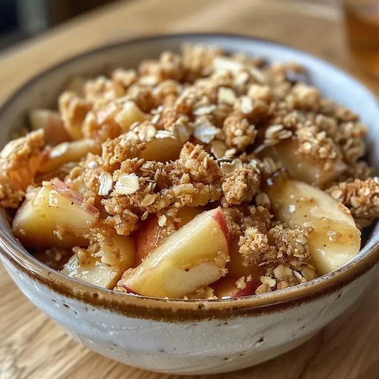 ['Close-up of a delicious high-protein apple crumble topped with oats and a golden crust.', 'A side view of warm apple crumble with diced apples and a crunchy topping on a white plate.', 'Juicy apple crumble dessert, showcasing the apple pieces and oat mixture in vivid detail.', 'High-protein apple crumble featuring cinnamon and honey, with a melt-in-your-mouth crust.']