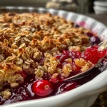 ['Close-up view of a juicy low-calorie cranberry crisp on a plate.', 'Side angle shot of a baked cranberry crisp dessert with a golden oat topping.', 'Detailed image of a cranberry crisp showcasing its glossy, fruity filling.', 'Mouth-watering close-up of a healthy cranberry crisp with visible cranberries and oats.']