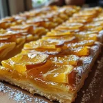 ['Close-up view of a delicious Karamellisierte Birnentarte with caramelized pears on flaky pastry.', 'Side view of a beautifully baked Karamellisierte Birnentarte featuring glistening caramelized pears and almond slices.', 'Juicy, caramelized pear tart known as Karamellisierte Birnentarte, showcasing golden-brown pastry layers.', 'Deliciously presented slice of Karamellisierte Birnentarte, rich with butter, sugar, and fresh pears.']