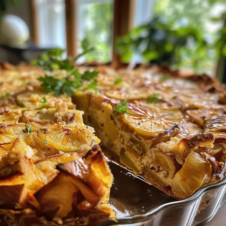 ['Side view of a luscious Kartoffel-Wirsing-Torte with layers of potatoes and cabbage.', 'Close-up of a juicy Kartoffel-Wirsing-Torte showcasing its golden crust and rich filling.', 'Detailed image of Kartoffel-Wirsing-Torte highlighting the textures of potato and green cabbage.', 'Side angle of Kartoffel-Wirsing-Torte revealing the creamy layers and sprinkled cheese topping.']