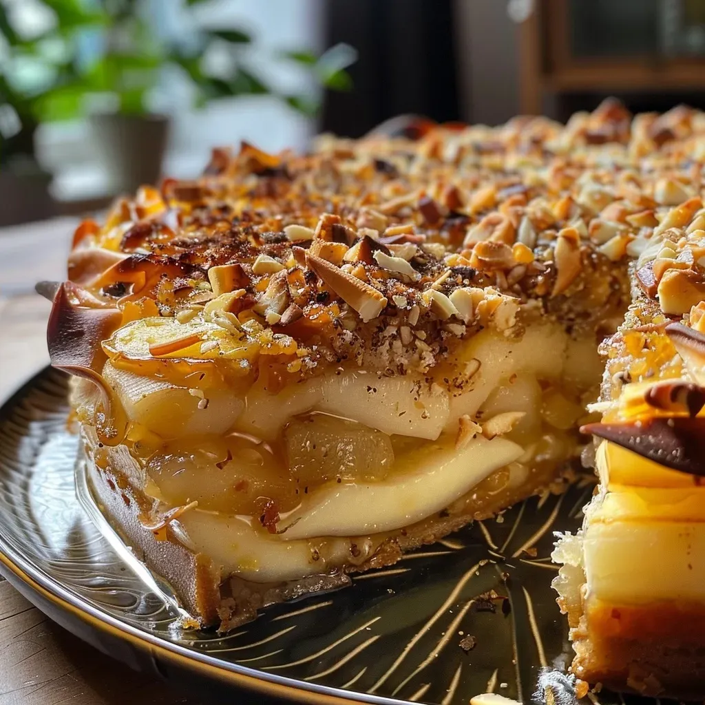 ['Side view of a luscious Kartoffel-Wirsing-Torte with layers of potatoes and cabbage.', 'Close-up of a juicy Kartoffel-Wirsing-Torte showcasing its golden crust and rich filling.', 'Detailed image of Kartoffel-Wirsing-Torte highlighting the textures of potato and green cabbage.', 'Side angle of Kartoffel-Wirsing-Torte revealing the creamy layers and sprinkled cheese topping.']