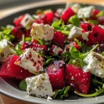 ['Close-up of a vibrant Kichererbsen-Rote Bete-Feta Salat with fresh herbs.', 'A side view of a colorful chickpea, beetroot, and feta salad drizzled with vinaigrette.', 'Juicy Kichererbsen-Rote Bete-Feta Salat displayed with lemon and garlic dressing.', 'Fresh salad featuring chickpeas, beetroot, feta cheese, and herbs, captured in detail.']