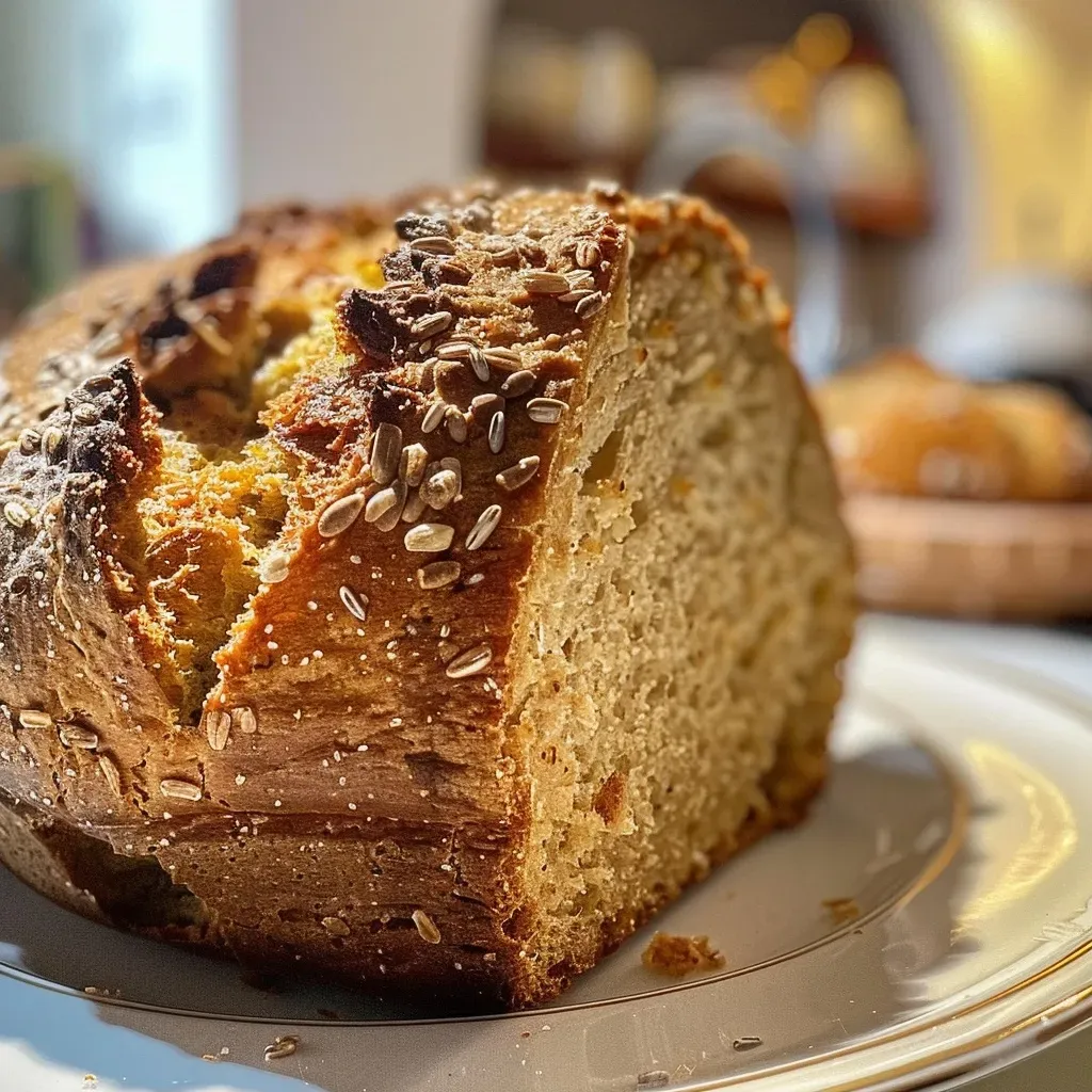 ['Close-up of a freshly baked Kohlbrot showing a golden crust and juicy texture.', 'Side view of a sliced Kohlbrot with visible layers of cabbage and onions.', 'A piece of Kohlbrot on a wooden board with steam rising from its surface.', 'A beautifully presented Kohlbrot with a crispy crust and soft interior.']