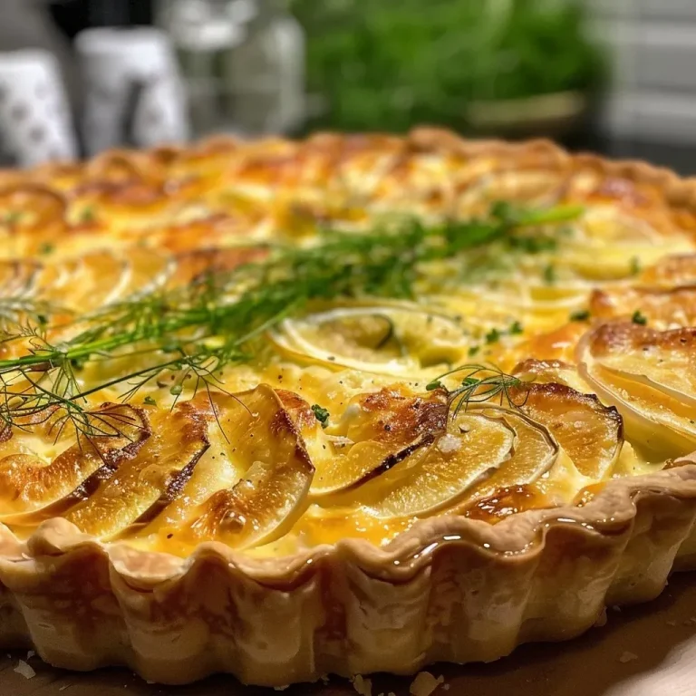 ['A close-up view of crustless quiche featuring sliced figs and fennel.', 'Side view of a golden-brown crustless quiche garnished with fresh fennel fronds and figs.', 'Juicy crustless quiche with visible layers of figs and fennel, ready to be served.', 'Delicious crustless quiche showcasing colorful slices of figs and delicate fennel.']