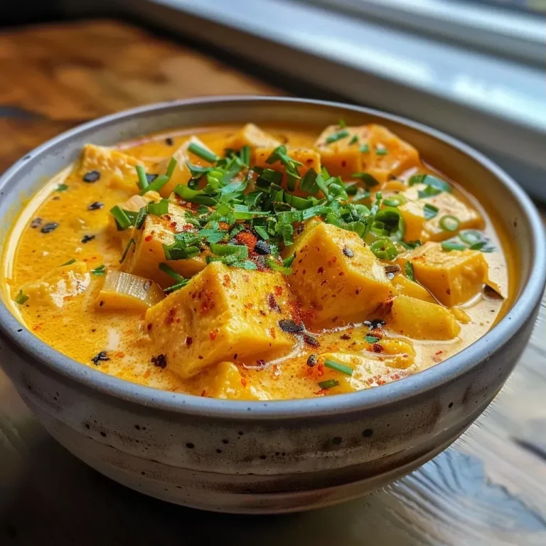 ['Close-up view of a vibrant orange Kürbis Curry Suppe garnished with herbs.', 'Rich and creamy Kürbis Curry Suppe displayed in a bowl, showing chunks of pumpkin and vegetables.', 'Side view of a bowl of Kürbis Curry Suppe highlighting its thick texture and vibrant color.', 'Bowl of Kürbis Curry Suppe with a sprinkle of spices, showcasing its inviting appearance.']