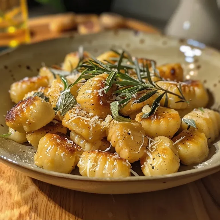 ['Close-up view of orange Kürbis Gnocchi with a drizzle of salbeibutter, garnished with sage leaves.', 'Side view of plated Kürbis Gnocchi, showcasing the vibrant color and buttery sauce with herbs.', 'Juicy Kürbis Gnocchi glistening in sage butter, with a focus on texture and ingredients.', 'Detailed shot of Kürbis Gnocchi topped with salbeibutter and sprinkled with grated Parmesan.']