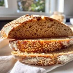 ['Close-up of a loaf of Kürbiskern Karotten Kurkuma bread with visible pumpkin seeds and carrots.', 'Side view of freshly baked Kürbiskern Karotten Kurkuma bread showcasing its texture and ingredients.', 'Juicy Kürbiskern Karotten Kurkuma bread featuring a golden crust and specks of carrot and turmeric.', 'Detailed shot of a slice of Kürbiskern Karotten Kurkuma bread highlighting the moist interior and seeds.']