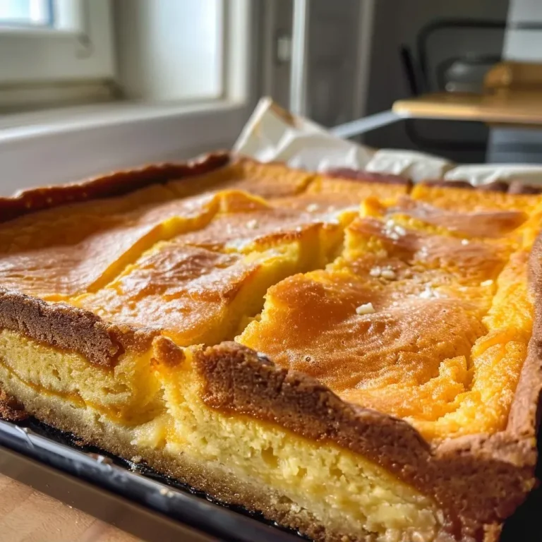 ['A side view close-up of a slice of Kürbiskuchen on a plate, showcasing its moist texture and rich color.', 'A detailed shot of a delicious slice of Kürbiskuchen, highlighting the pumpkin filling and buttery crust.', 'A tempting close-up of Kürbiskuchen, revealing its golden-brown crust and creamy pumpkin filling.', 'A side angle view of Kürbiskuchen, displaying its thick slice and lightly dusted powdered sugar on top.']