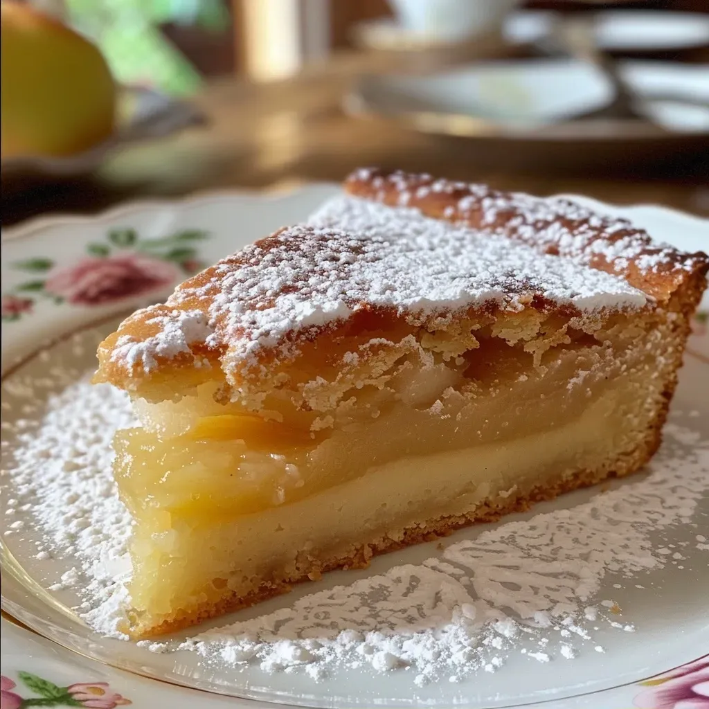 ['Close-up side view of a slice of light and fruity apple cake on a plate.', 'Slice of Apfelkuchen displayed with a shiny glaze, showing juicy apple filling.', 'Detailed view of a piece of apple cake with a golden crust and visible apple chunks.', 'Side perspective of a fluffy apple cake slice, highlighting its moist texture.']