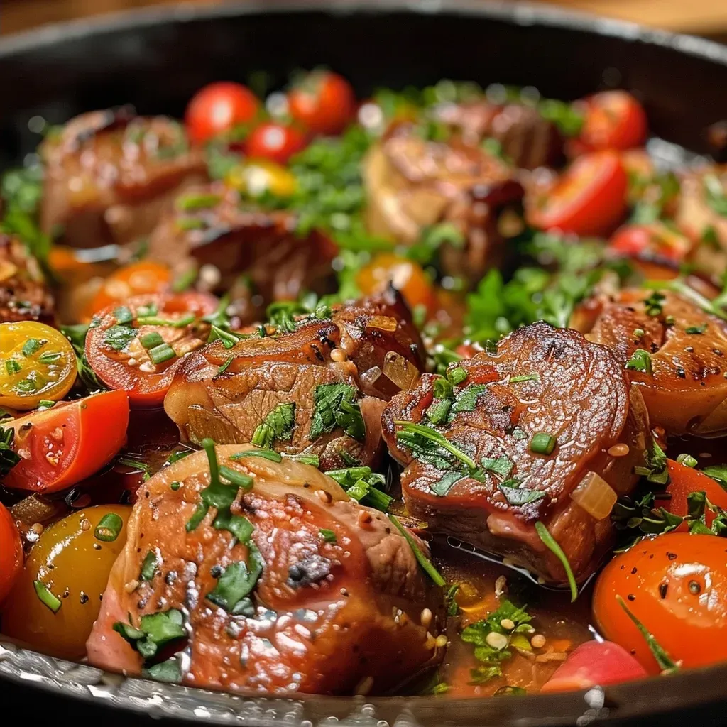 ['Close-up side view of a bowl of Linseneintopf with quinces and lamb sausages.', 'Juicy Linseneintopf featuring vibrant quinces and succulent lamb sausages, photographed from the side.', 'Side angle photo of a hearty Linseneintopf with lamb sausages and fresh quinces, taken with an iPhone.', 'Detailed view of Linseneintopf, showcasing ingredients like lamb sausages and quinces in a bowl.']