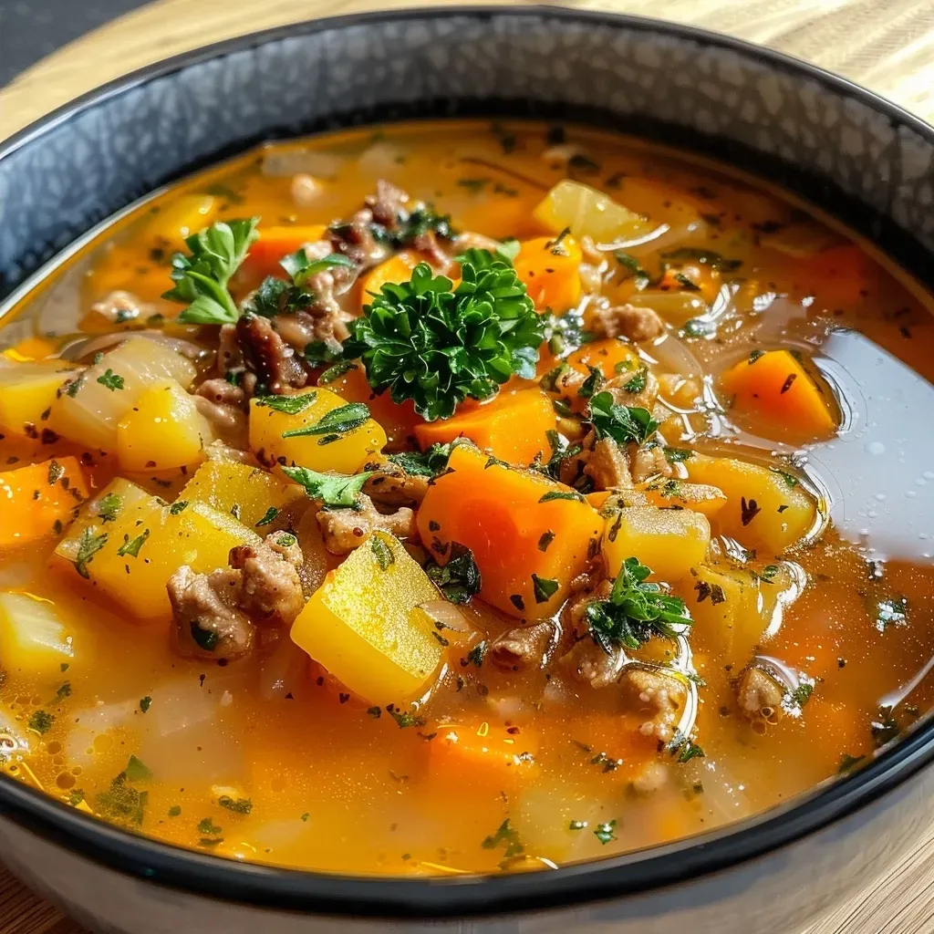 ['Close-up view of a rich, creamy Maronensuppe served in a bowl.', 'Side view of a delicious chestnut soup with a smooth texture.', 'Bowl of Maronensuppe featuring a glossy surface and garnish.', 'Detailed shot of Maronensuppe showcasing its thick consistency.']