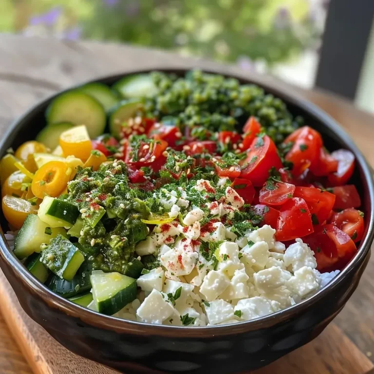 ['A close-up view of a colorful Mediterranean rice bowl with various ingredients.', 'Side view of a vibrant rice bowl featuring chickpeas, vegetables, and crumbled feta.', 'A detailed shot of a Mediterranean rice bowl filled with fresh ingredients and herbs.', 'An appetizing Mediterranean rice bowl showcasing rice, legumes, and sliced veggies.']