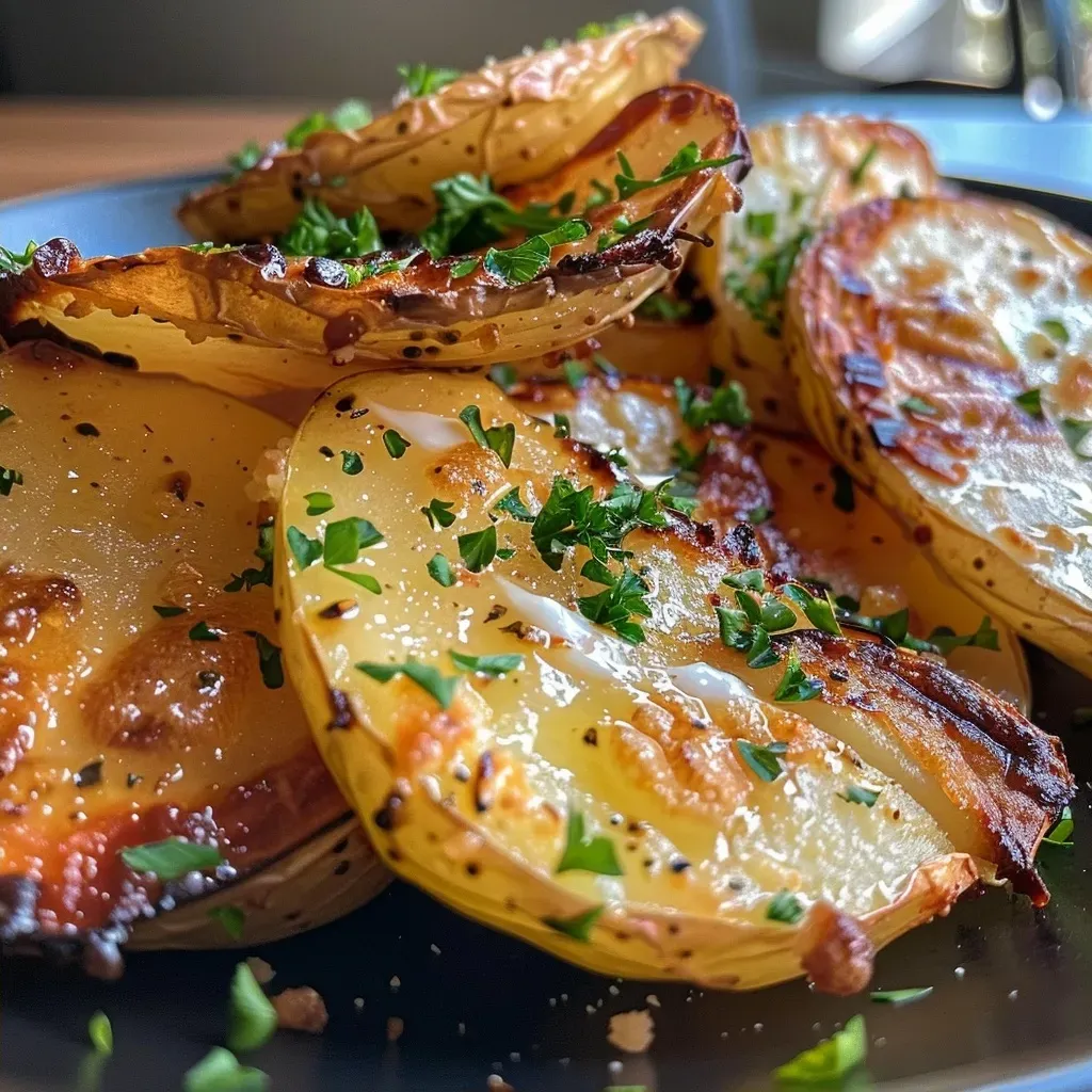 Close-up view of golden roasted parsnip fries served with a creamy garlic dip.