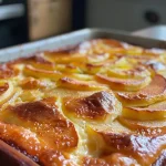 ['Close-up image of a layered Quarkauflauf with apples and cinnamon, served in a baking dish.', 'Side view of a delicious Quarkauflauf featuring grated apple and a sprinkle of cinnamon on top.', 'Juicy Quarkauflauf with a golden-brown crust, showcasing apple pieces and cinnamon.', 'A tempting dish of Quarkauflauf, highlighting the texture and ingredients of apple and cinnamon.']