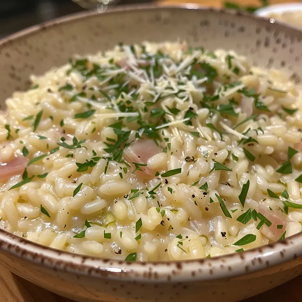 ['Close-up view of Risotto with plums and rosemary, showcasing creamy texture and vibrant colors.', 'Side view of a bowl of Risotto alle prugne e rosmarino, highlighting juicy plums and fresh rosemary.', 'Delicious Risotto with caramelized plums and a sprig of rosemary, set against a rustic background.', 'Creamy Risotto featuring diced plums and garnished with rosemary, captured in natural lighting.']