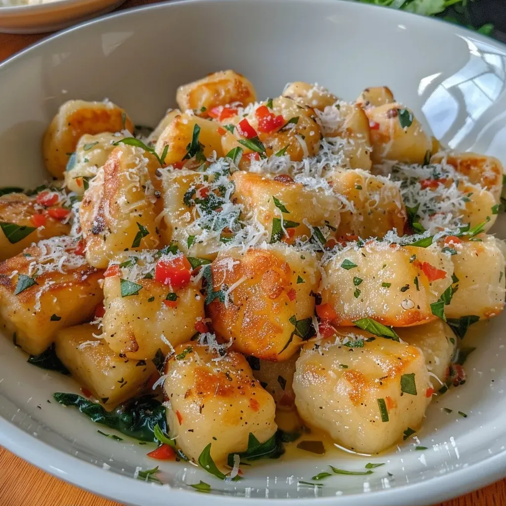 ['Close-up view of juicy red beet gnocchi on a plate.', 'Side view of vibrant Rote Bete gnocchi garnished with greens.', 'Appetizing shot of Rote Bete gnocchi with sauce and herbs.', 'Textured red beet gnocchi displayed with a sprinkle of Parmesan.']