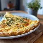 ['Close-up view of a slice of Sellerie Quiche, showcasing its golden crust and creamy filling.', 'Side angle photo of a freshly baked Sellerie Quiche with visible celery and cheese layers.', 'Detailed close-up of a Sellerie Quiche slice, highlighting the texture and ingredients on the surface.', 'Appetizing view of a baked Sellerie Quiche, emphasizing the crust and mixed vegetable filling.']