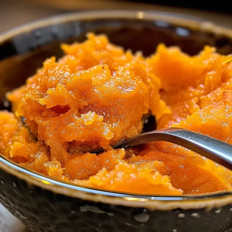 ['Close-up of a jar of sweet potato carrot jam, showcasing its vibrant orange color.', 'Side view of sweet potato carrot jam in a glass jar, highlighting the texture and richness.', 'A spoonful of sweet potato carrot jam with the jar in the background, emphasizing its glossy appearance.', 'Sweet potato carrot jam spread on a slice of bread, displaying its thick consistency.']