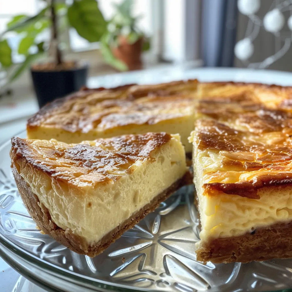 ['A close-up side view of a fluffy protein cheesecake without a crust, showcasing a creamy texture.', 'A delicious low-carb cheesecake displayed on a plate, highlighting its juicy layers and golden edges.', 'A succulent slice of protein cheesecake on a fork, emphasizing its fluffy consistency and fresh appearance.', 'A side view of a low-carb protein cheesecake, revealing its smooth surface and rich, creamy interior.']