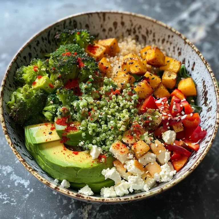 ['Close-up view of a colorful protein bowl featuring quinoa, chickpeas, avocado, bell peppers, and broccoli.', 'Side view of a vibrant protein bowl filled with a variety of fresh ingredients including feta cheese and herbs.', 'Juicy protein bowl showcasing quinoa, chickpeas, and assorted vegetables, garnished with fresh herbs.', 'Detailed image of a nutritious protein bowl with an assortment of healthy ingredients arranged beautifully.']