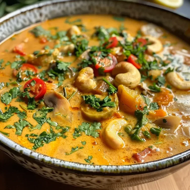 ['Close-up of a vibrant vegetarian curry featuring spinach and pumpkin in a bowl.', 'Side view of a colorful curry dish with chunks of pumpkin and fresh spinach garnished with chilies.', 'Juicy vegetarian curry showing a mixture of vegetables, including pumpkin and chickpeas.', 'Detailed look at a creamy coconut-based curry with spinach and red peppers in a serving bowl.']