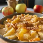 ['Close-up view of stewed apples with cinnamon in a bowl.', 'Side view of juicy cinnamon stewed apples glistening in a dish.', 'Plate of warm, apple slices coated in cinnamon and sugar.', 'Deliciously caramelized stewed apples topped with cinnamon sprinkles.']