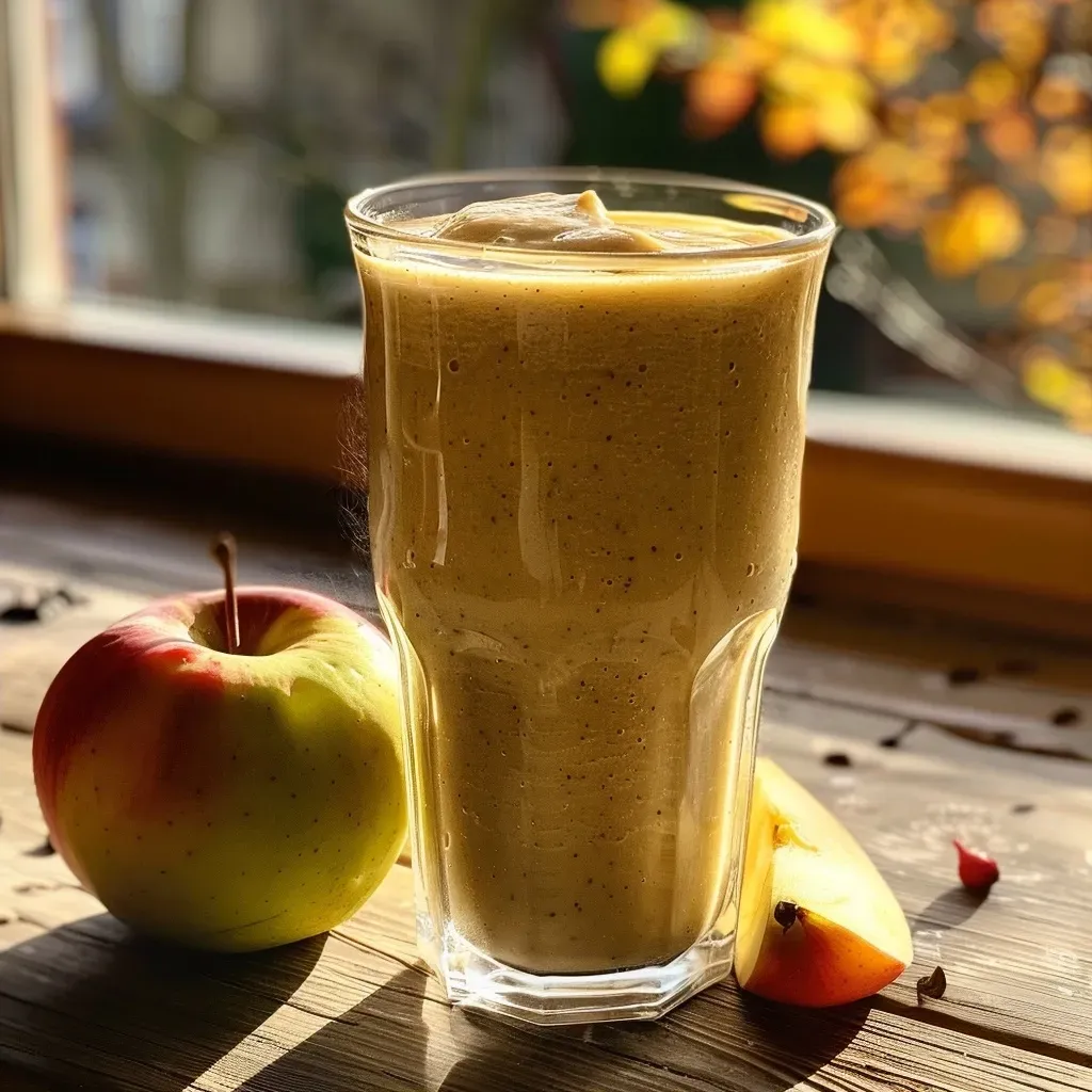 ['Close-up side view of a Zwetschgen-Apfel-Mandel-Zimt smoothie in a glass.', 'A vibrant Zwetschgen-Apfel-Mandel-Zimt smoothie displayed in a glass cup.', 'Side view of a creamy Zwetschgen-Apfel-Mandel-Zimt smoothie topped with almond slices.', 'Juicy Zwetschgen-Apfel-Mandel-Zimt smoothie in a clear glass with a colorful straw.']