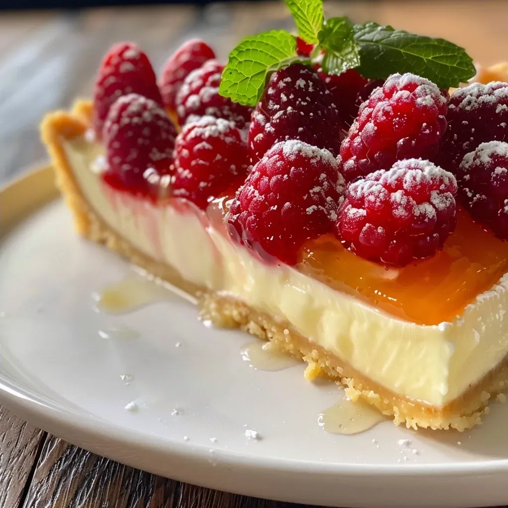 ['Close-up view of a Zwetschgen Panna Cotta Tarte with juicy plums on top.', 'A side view of a Zwetschgen Panna Cotta Tarte showcasing layers of panna cotta and plums.', 'Detailed image of a Zwetschgen Panna Cotta Tarte with a glossy plum topping.', 'An iPhone photo of a Zwetschgen Panna Cotta Tarte featuring a crumbly crust and vibrant plums.']