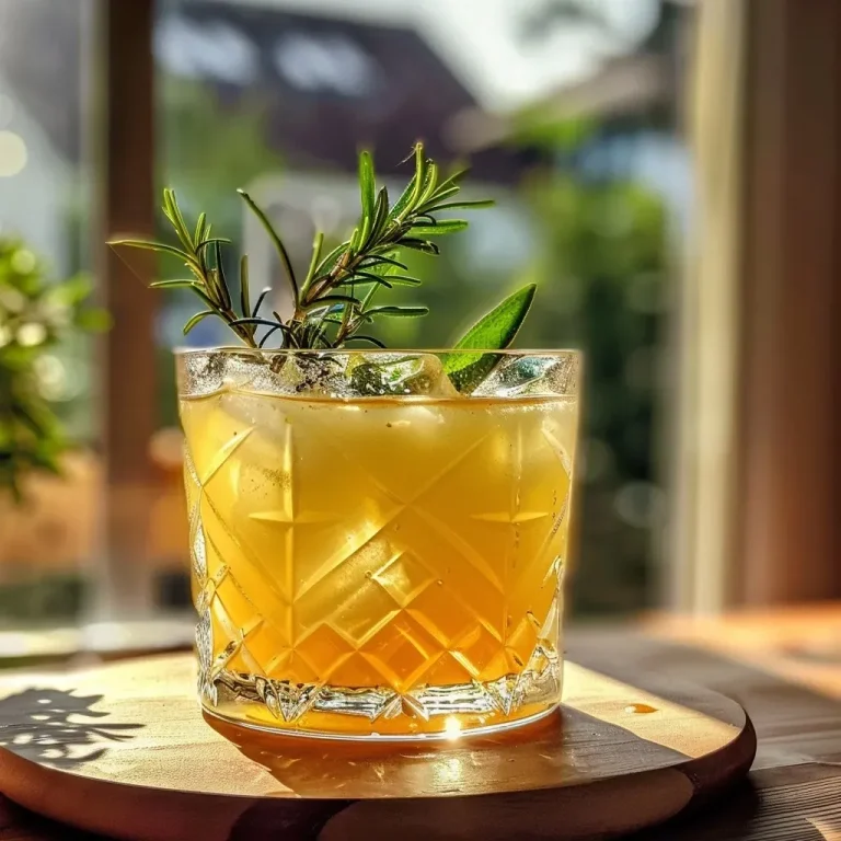 ['Close-up view of a refreshing alkoholfreier Birnen Cocktail with garnishes.', 'Side view of a delicious pear cocktail in a stylish glass with herbs and spices.', 'Freshly made non-alcoholic pear cocktail surrounded by its ingredients.', 'Detailed shot of a fruity Birnen Cocktail topped with rosemary and star anise.']