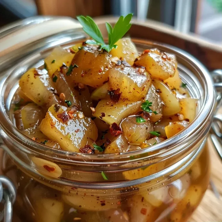 ['Close-up view of a jar of Apfel-Chutney with onions, showcasing its thick, chunky texture.', 'A side view of Apfel-Chutney featuring diced apples and onions, displayed in a clear glass jar.', 'Detailed perspective of a homemade Apfel-Chutney with visible chunks of apples and onions.', 'Close-up photo of Apfel-Chutney in a jar, highlighting its rich color and ingredient texture.']
