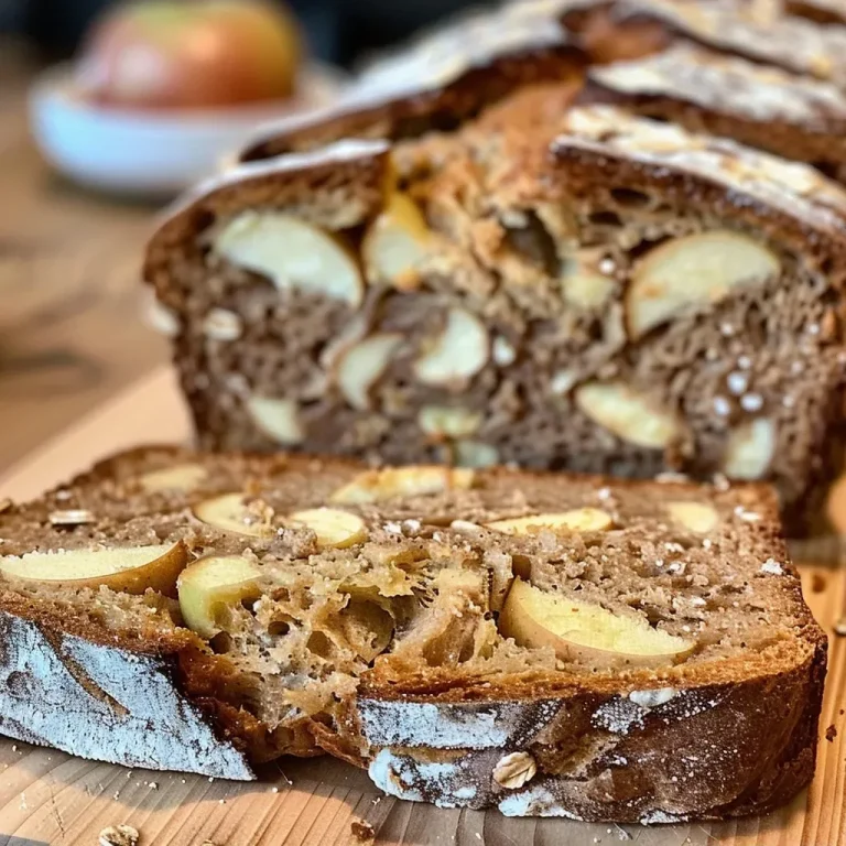 ['A close-up view of a sliced Apfel-Zimt-Brot showcasing moist apple and cinnamon layers.', 'Side angle of Apfel-Zimt-Brot highlighting its golden crust and soft interior with visible apple pieces.', 'Detailed image of Apfel-Zimt-Brot, emphasizing the texture of the bread and spices.', 'Overhead look at freshly baked Apfel-Zimt-Brot with a sprinkle of cinnamon on top.']