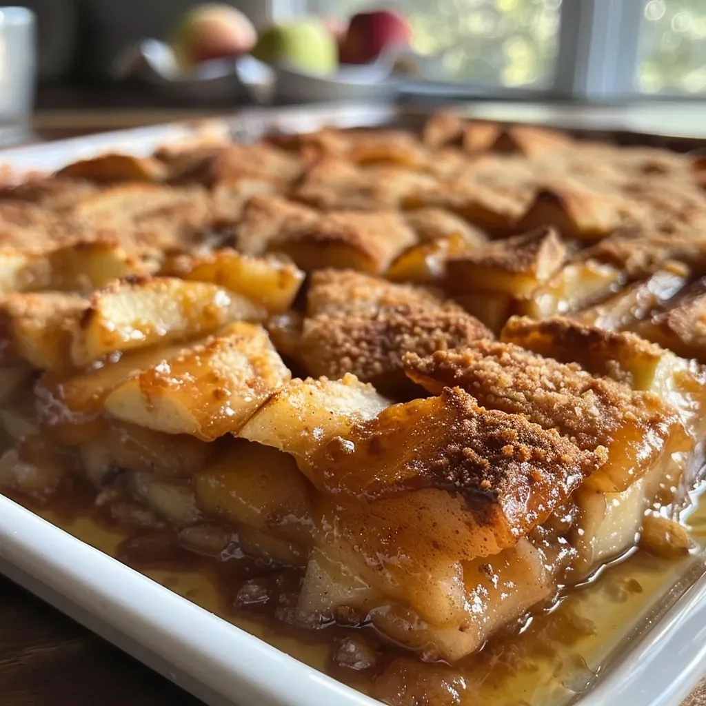 ['Close up of a creamy apple pie dip served with cinnamon sugar tortilla chips.', 'A delicious apple pie dip with a side of crispy cinnamon sugar tortilla chips.', 'Side view of apple pie dip in a bowl with golden tortilla chips dusted with cinnamon sugar.', 'Juicy apple dip garnished with spices, accompanied by sweet tortilla chips.']