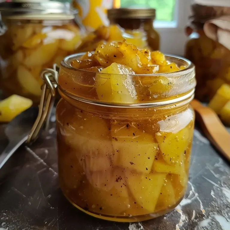 ['Close-up view of a jar of homemade Apfelmarmelade with a shiny texture.', 'Side view of a freshly made apple jam in a glass jar, glistening under light.', 'Detailed image of Apfelmarmelade in a jar, showcasing its rich, smooth consistency.', 'Close-up photograph of a jar filled with apple marmalade, highlighting its vibrant color.']