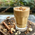 ['A close-up side view of a vibrant Birnen Chai Smoothie in a clear glass, topped with chia seeds.', 'A refreshing Birnen Chai Smoothie with a creamy texture, served in a glass with a sprinkle of cinnamon.', 'A detailed side view of a Birnen Chai Smoothie with visible pear chunks and a rich, inviting color.', 'A luscious smoothie in a glass, showcasing the ingredients like pear and spices, in a cozy setting.']