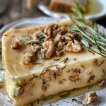 ['A close-up view of creamy butter topped with caramelized walnuts and sprigs of rosemary.', 'Side angle of butter spread adorned with golden walnuts and fresh rosemary, showcasing rich textures.', 'Juicy, rich butter mixed with caramelized walnuts and rosemary, captured in vibrant detail.', 'A succulent dollop of butter featuring crunchy walnuts and aromatic rosemary, highlighted in the image.']