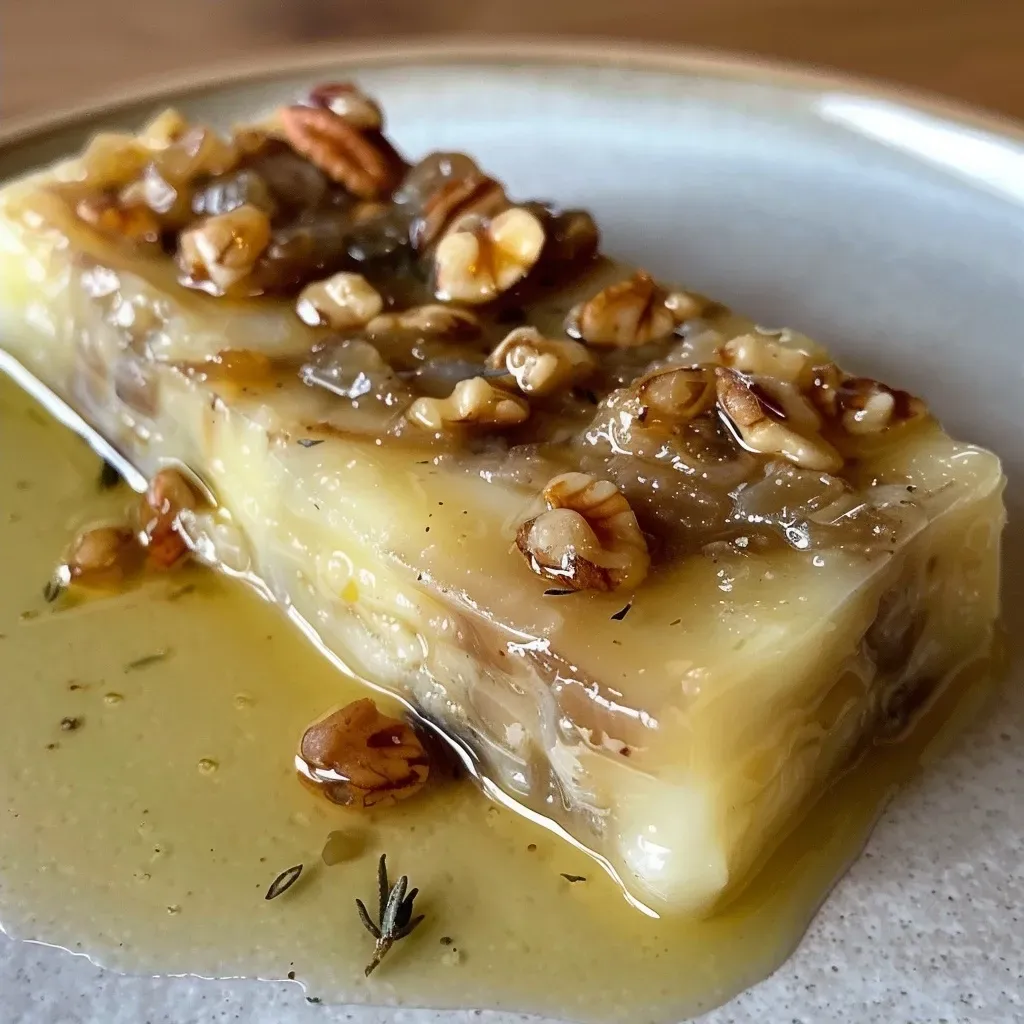 ['A close-up view of creamy butter topped with caramelized walnuts and sprigs of rosemary.', 'Side angle of butter spread adorned with golden walnuts and fresh rosemary, showcasing rich textures.', 'Juicy, rich butter mixed with caramelized walnuts and rosemary, captured in vibrant detail.', 'A succulent dollop of butter featuring crunchy walnuts and aromatic rosemary, highlighted in the image.']
