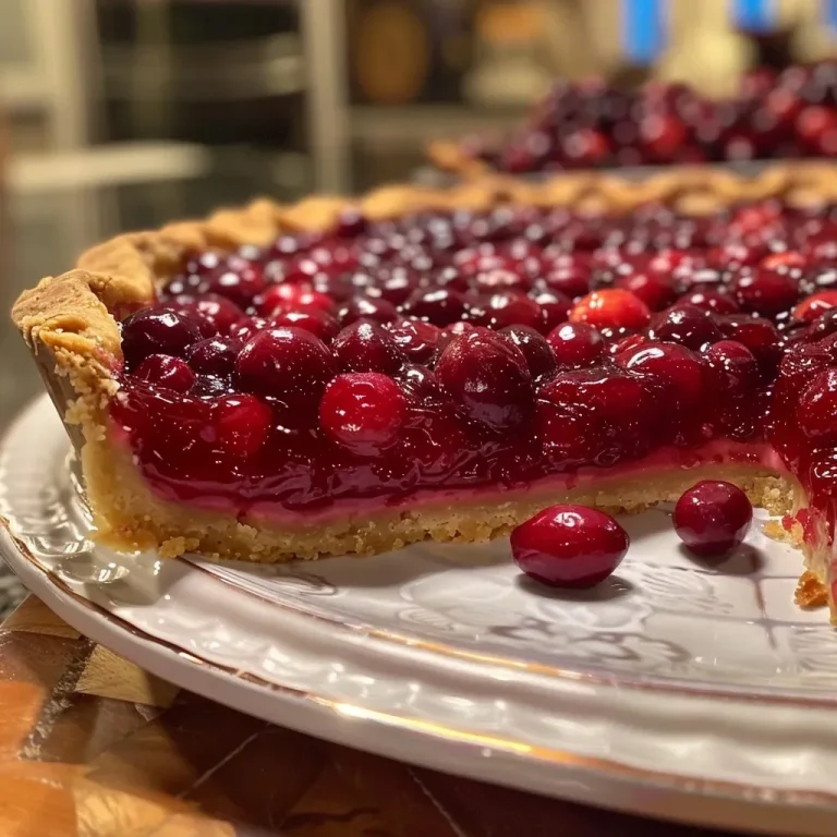 ['Close-up view of a sliced cranberry custard pie with a golden crust.', 'Side view of a vibrant cranberry pudding pie showcasing the filling.', 'Juicy cranberry custard pie with a flaky pie crust on a wooden table.', 'Freshly baked cranberry pie, highlighting the glossy custard and cranberries.']