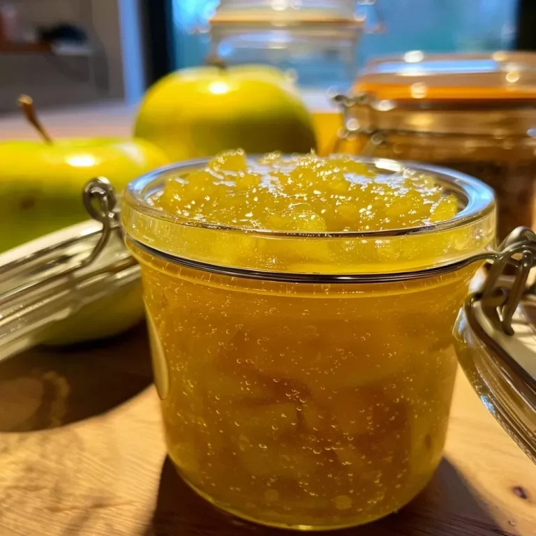['A close-up view of a bowl of smooth, golden apple sauce with a glossy finish.', 'Side view of a jar filled with homemade apple sauce, showcasing its rich texture.', 'A detailed shot of freshly made apple sauce, highlighting the vibrant color and consistency.', 'Close-up of a creamy apple sauce dish, with a hint of lemon and vanilla on top.']