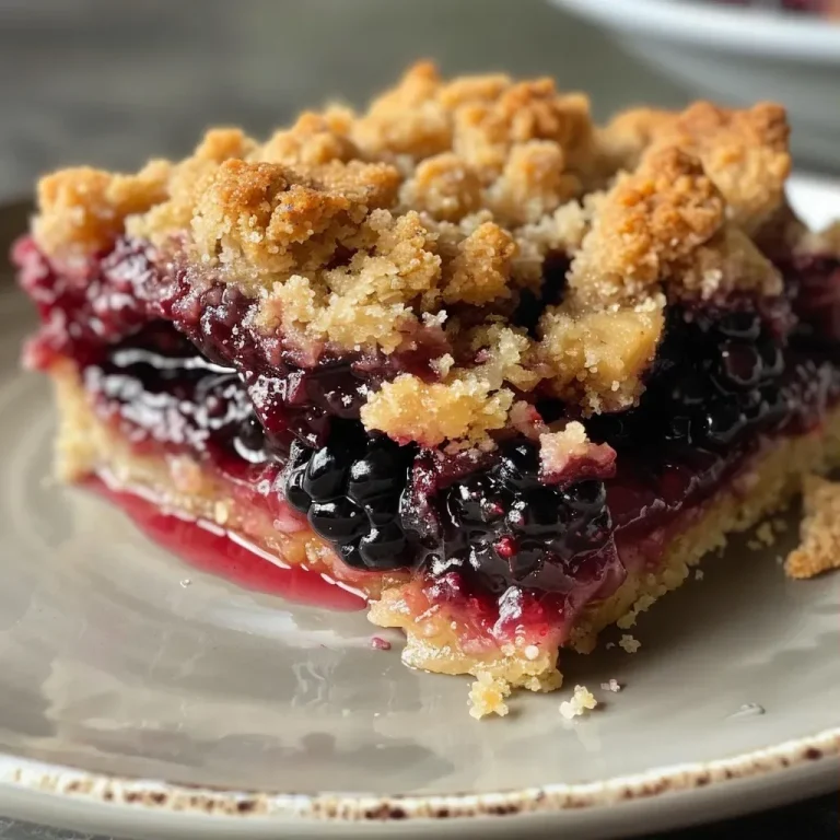 ['Close-up side view of a juicy blackberry crumble topped with a golden brown crust.', 'Delicious blackberry crumble showcasing plump blackberries and a flaky topping.', 'A tempting slice of blackberry crumble with a crispy crust and vibrant fruit filling.', 'Side angle of a freshly baked blackberry crumble, revealing its juicy berries and crumbly top.']